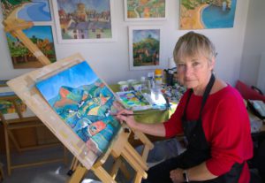 Hilary Buckley in her Dorset Artist Studio