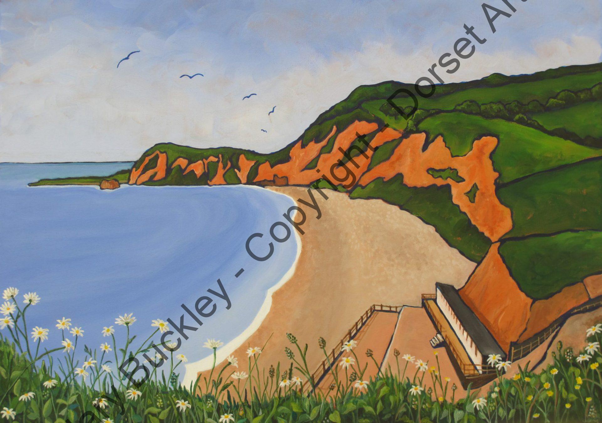 Jacobs Ladder Beach with daisies