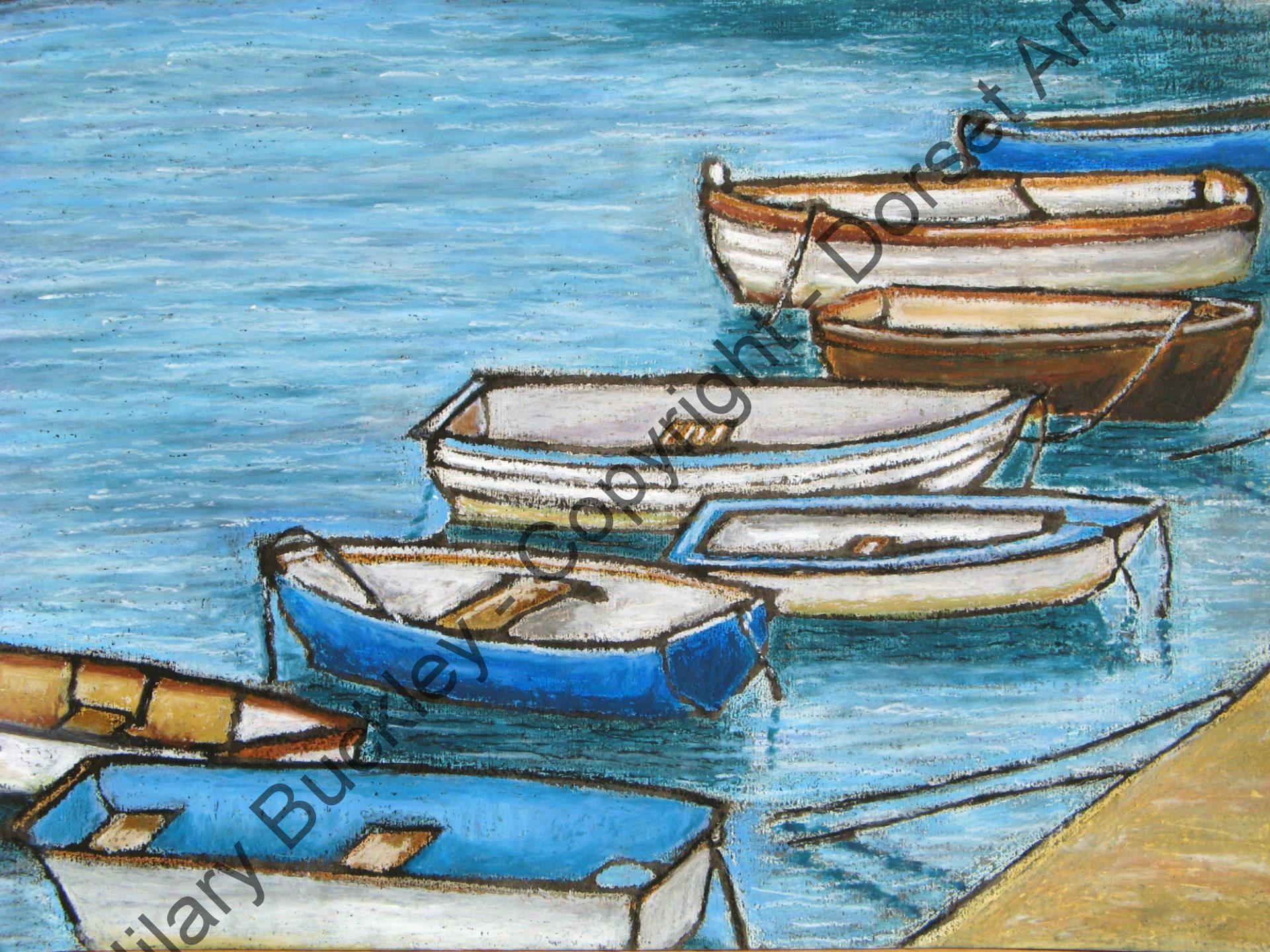 Small boats at the Cobb, Lyme Regis