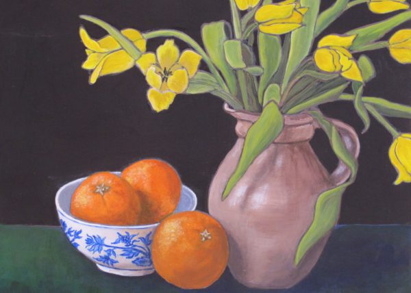 Yellow Tulips with Oranges