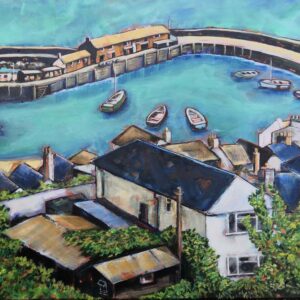 Over Rooftops to the Cobb, Lyme Regis