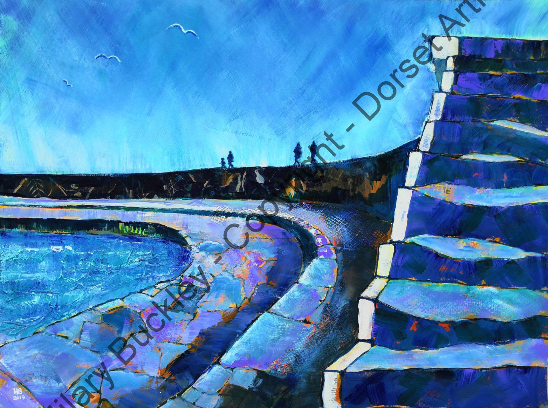 Seagulls over the Cobb, Lyme Regis
