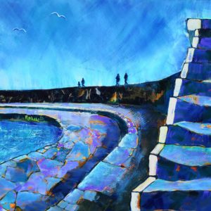Seagulls over the Cobb, Lyme Regis