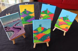Mini canvases with easels