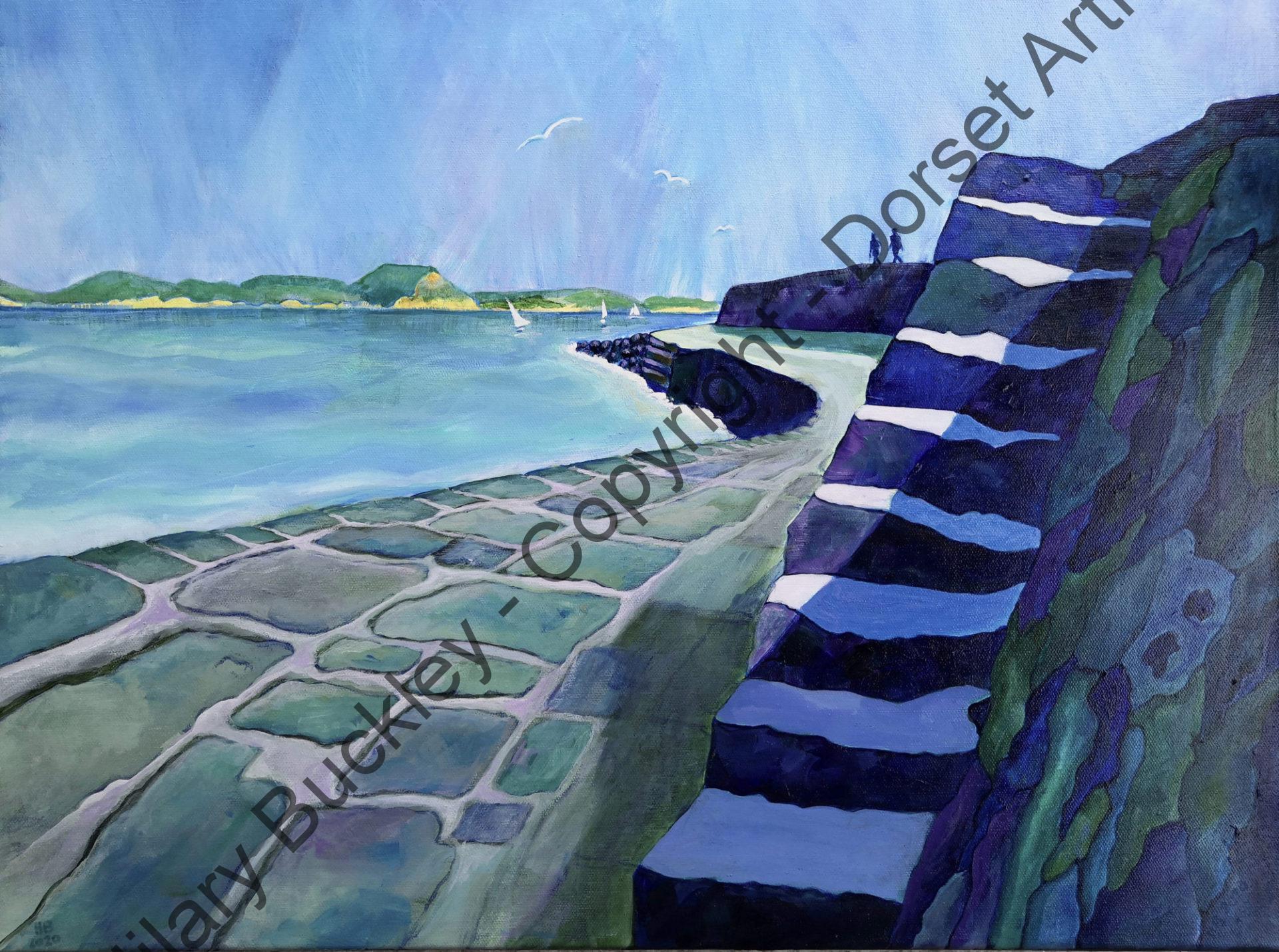 Steep Steps on the Cobb, Lyme Regis