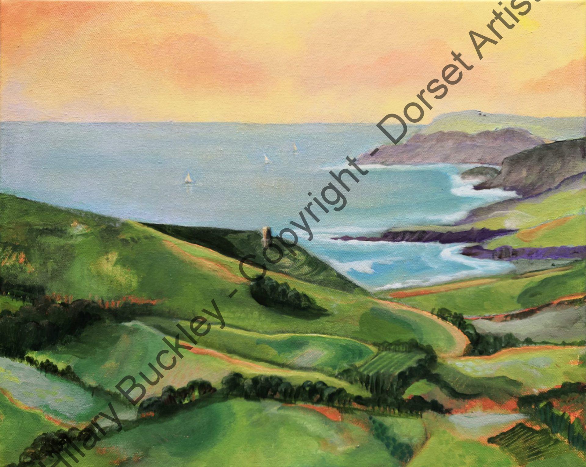 Sunset over Kimmeridge Bay