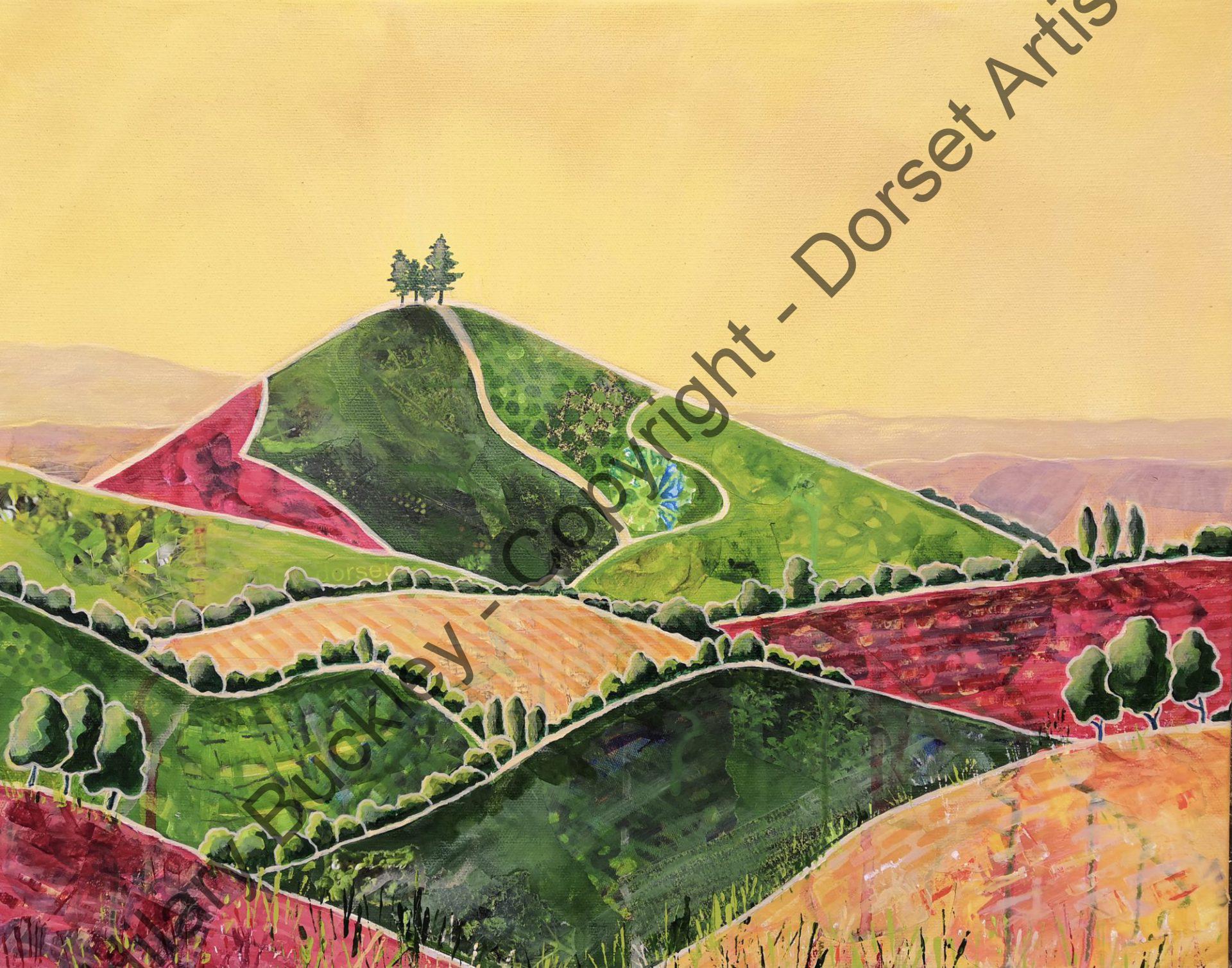 Textured Fields To Colmers Hill Hilary Buckley Dorset Artist