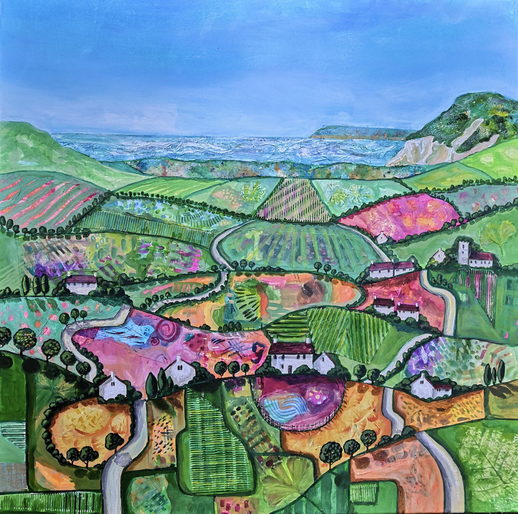 Over Marshwood Vale To Golden Cap Hilary Buckley Dorset Artist