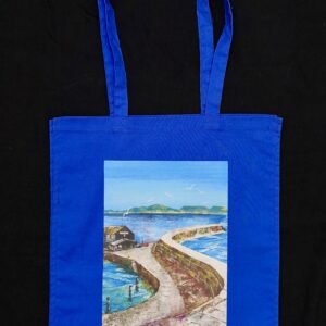 Blue bag with Along the Cobb, Lyme Regis