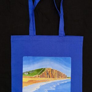 Blue long-handled bag - East Cliff, West Bay