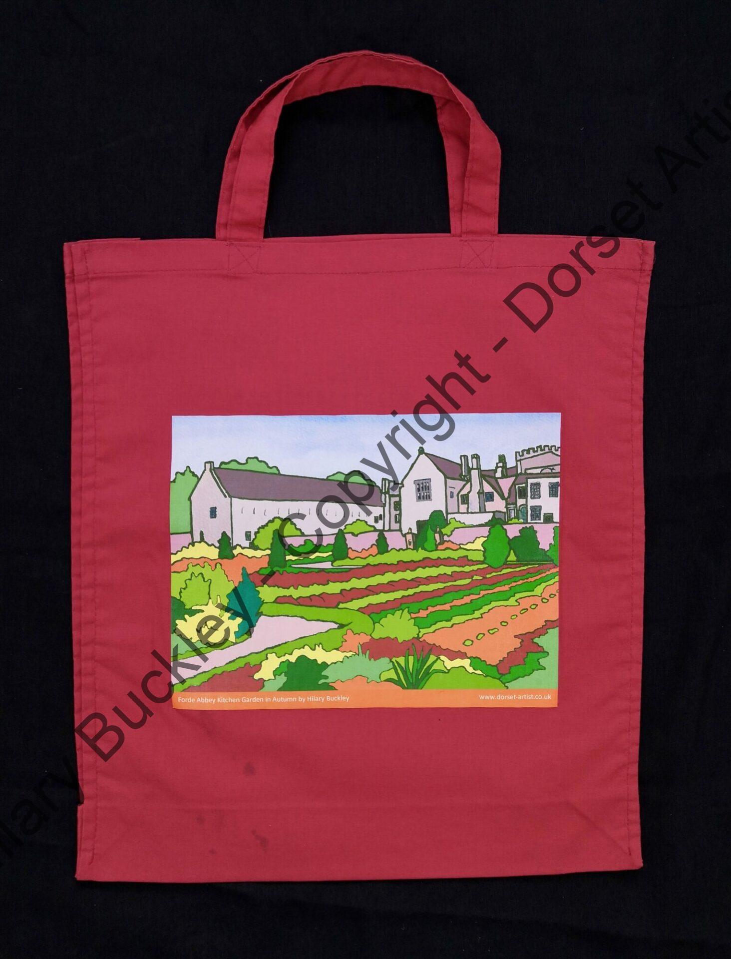 Maroon bag with Forde Abbey