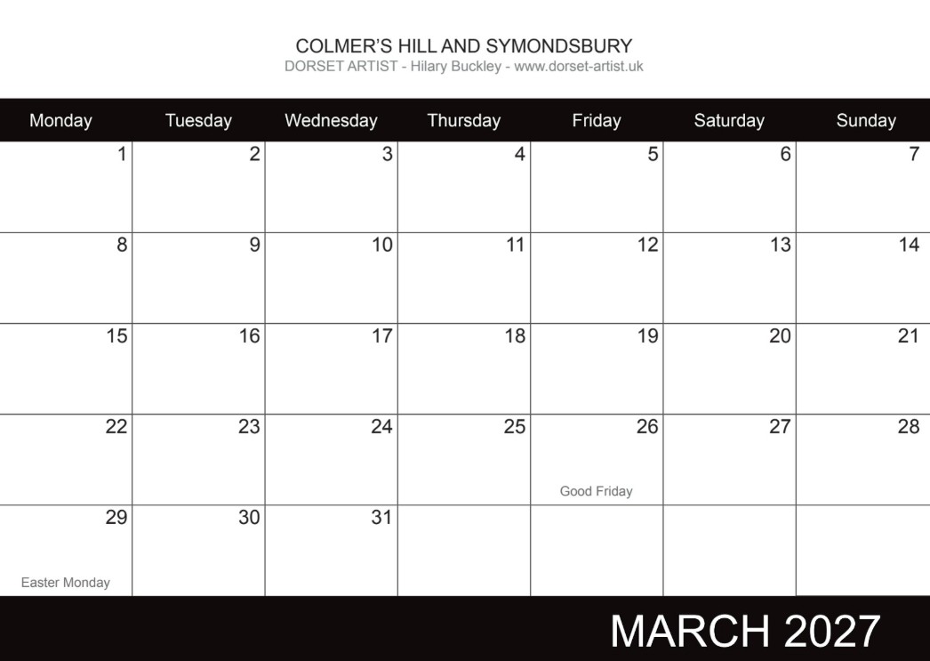 Calendar 2027 month to a view page