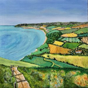 Across Stonebarrow towards Charmouth and Lyme Regis
